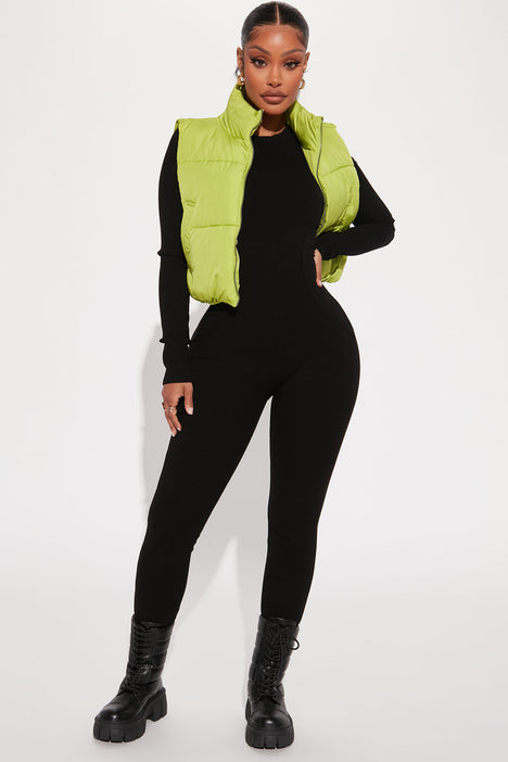 Live More Puffer Vest Lime Fashion Nova Jackets Coats