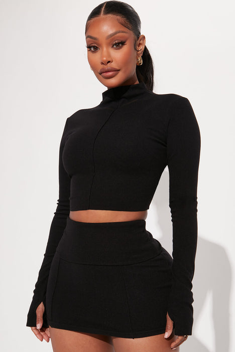 Just Over You Skirt Set Black Fashion Nova Matching Sets