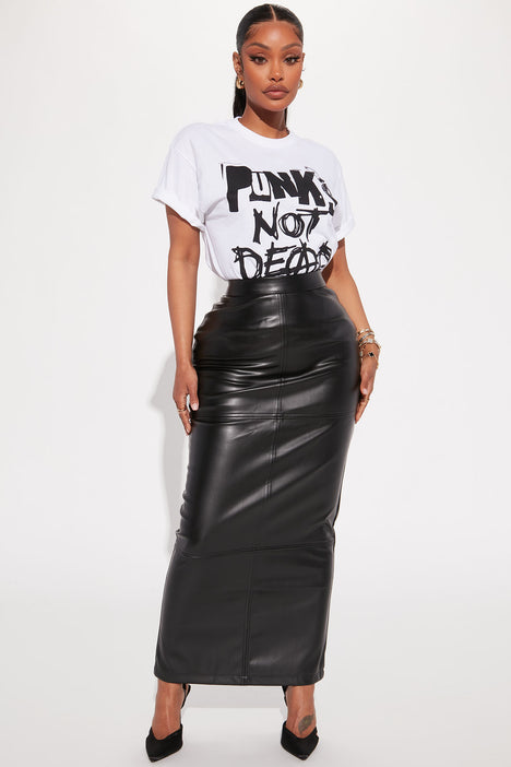 Faux Leather Midi Skirt – Apostolic Clothing Company
