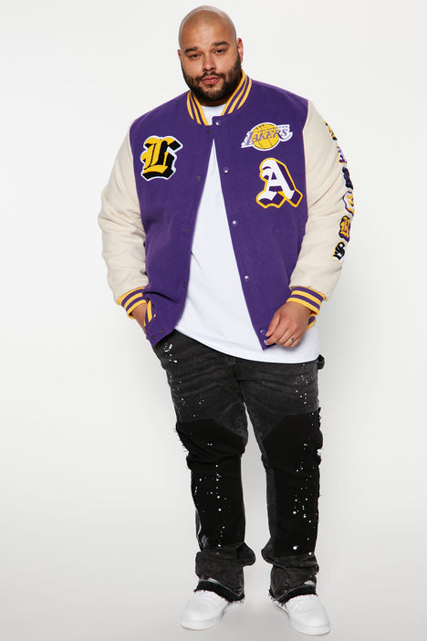 White/Purple Los Angeles Lakers Loyalty Varsity Jacket - Jackets Masters