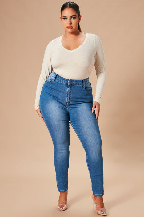Fashion nova plus size high discount waisted jeans