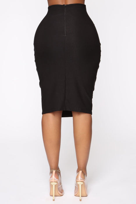 I See You Looking Super High Waist Skirt - Black, Fashion Nova, Skirts