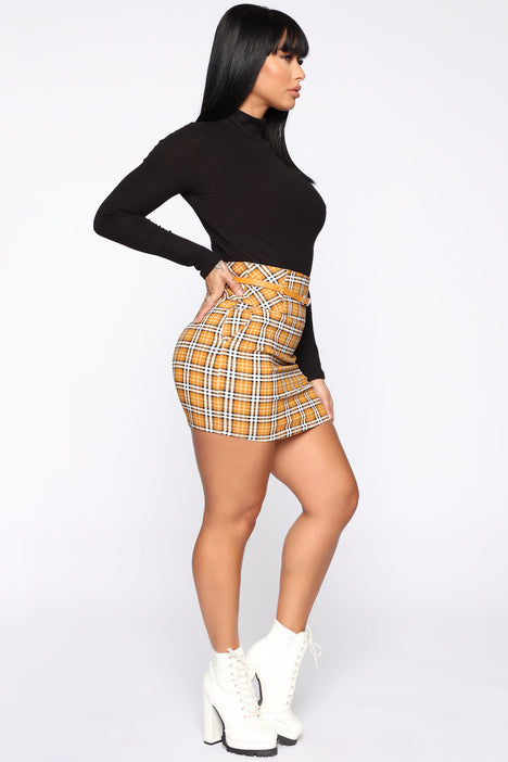 Cher Plaid Mini Skirt Mustard Fashion Nova Skirts Fashion Nova