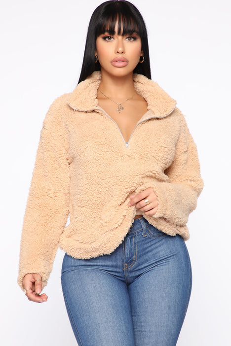 Cocoa Weather Sherpa Pullover Beige Fashion Nova Knit Tops