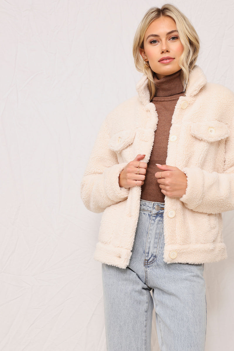 Ysabel Faux Fur Jacket - Cream | Fashion Nova, Nova Vintage | Fashion Nova