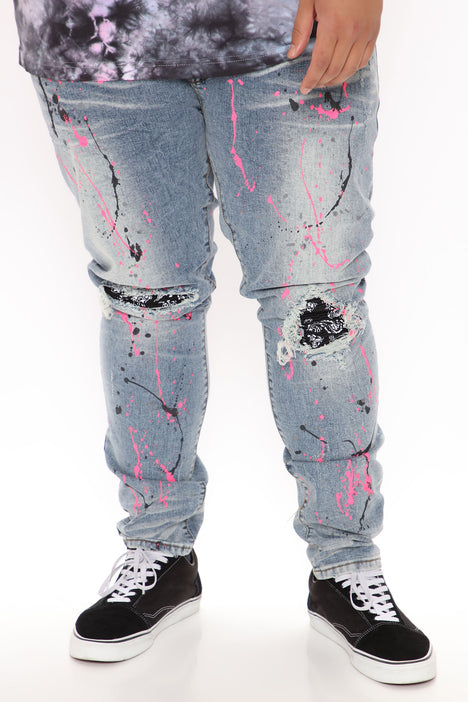 Fashion nova best sale paint splatter jeans