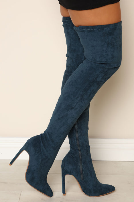 Places To Be Over The Knee Boots Navy