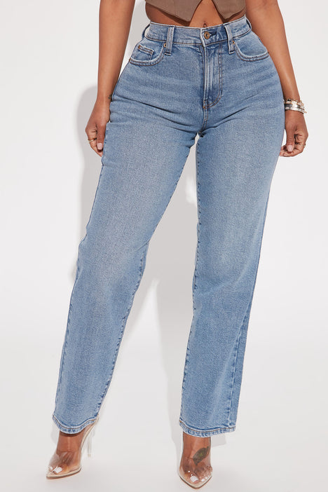 Nova 90s Straight Leg Jeans - Vintage Blue Wash, Fashion Nova, Jeans