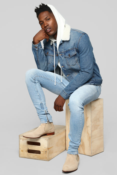 Jonathan sherpa denim jacket sales
