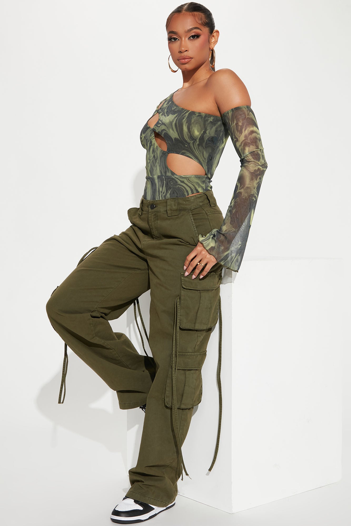 Golden Hour Wide Leg Cargo Pant - Olive, Fashion Nova, Pants