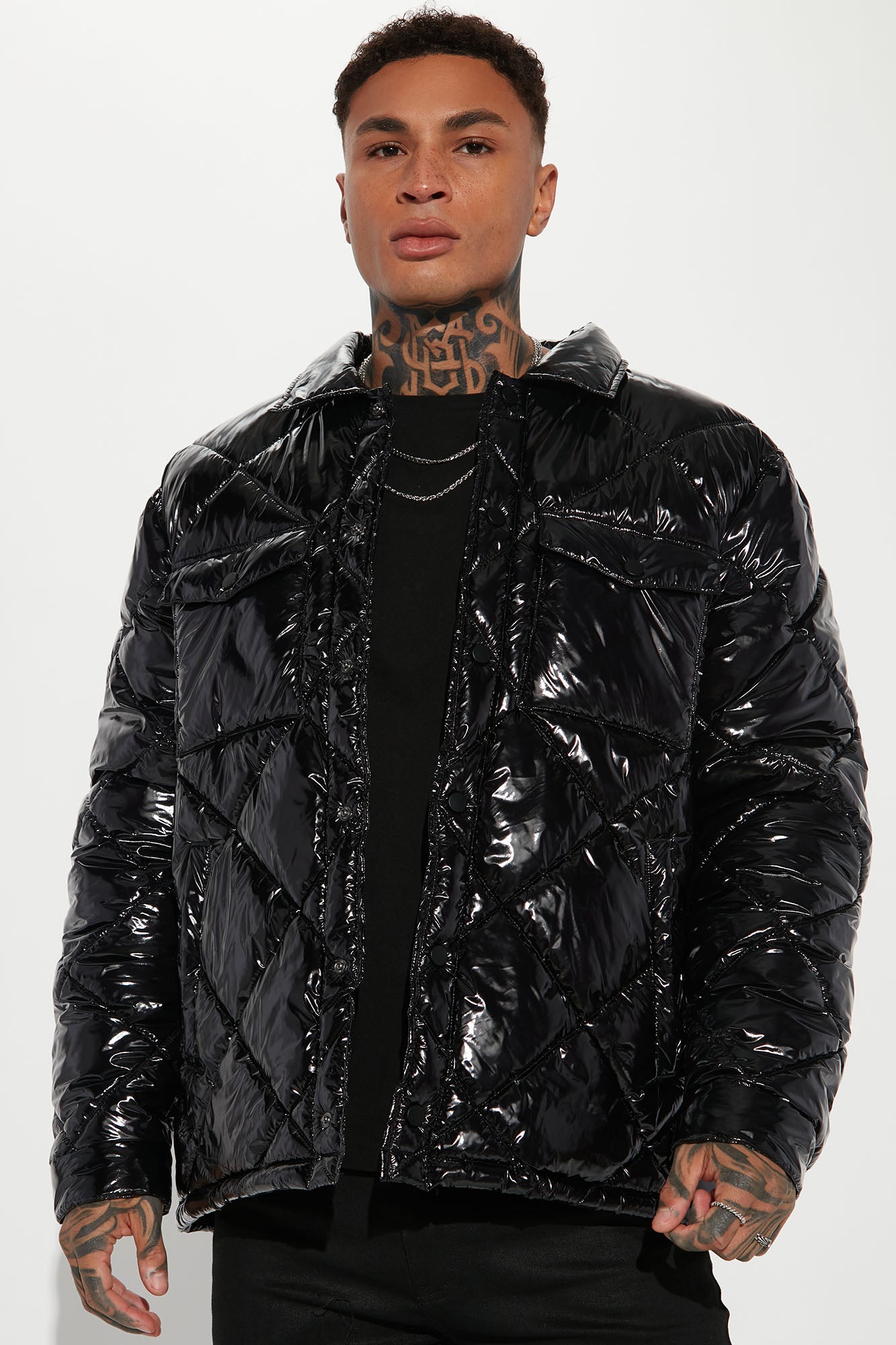 Diamond quilted puffer jacket on sale