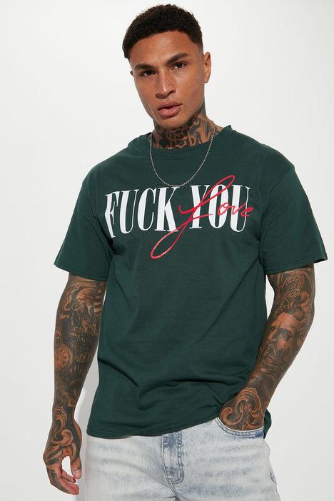 Mens green graphic tees top