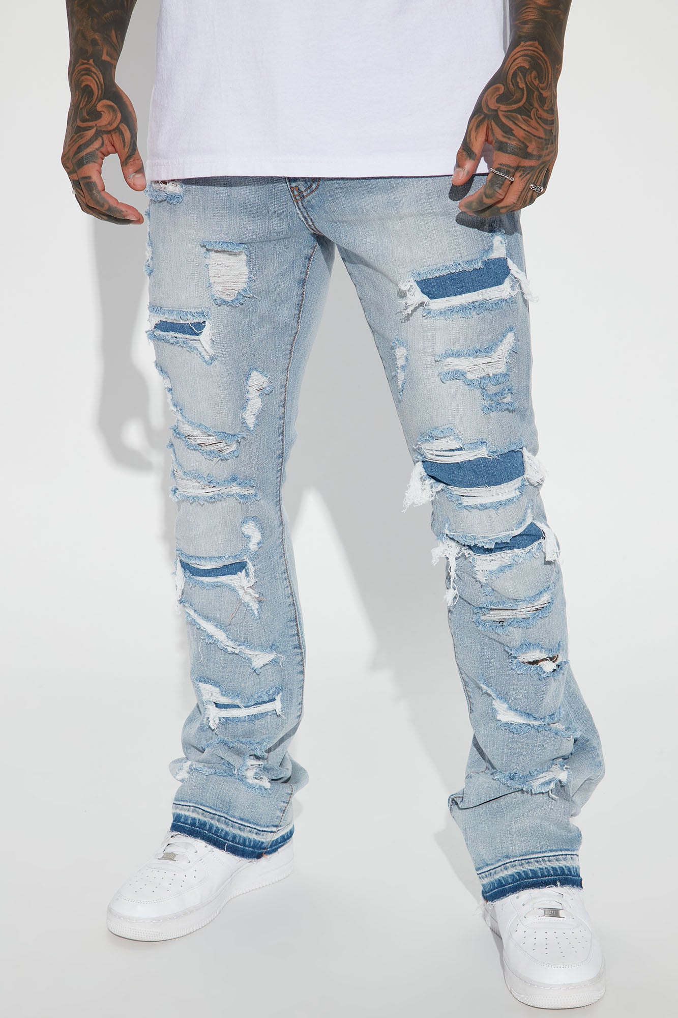 Ripped flared new arrivals pants