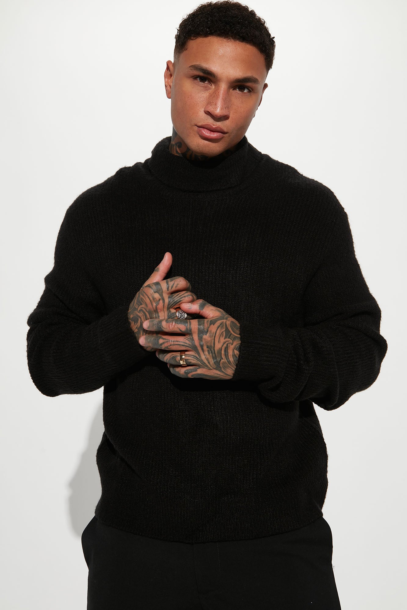 Designer black hotsell turtleneck sweater
