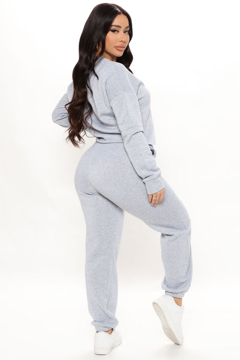 New Location Fashion Nova Jogger Set Heather Grey Fashion Nova