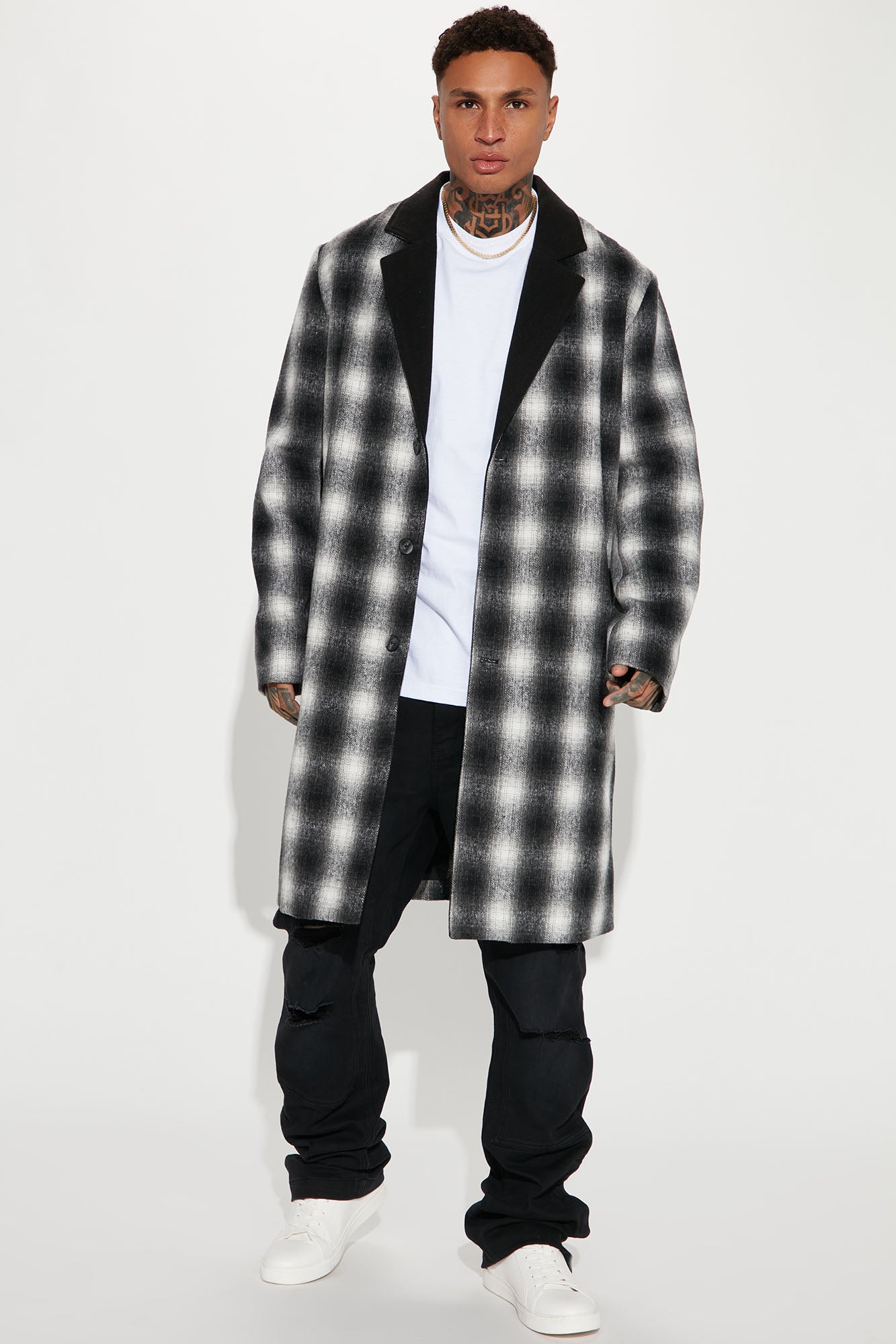 Plaid car coat mens hot sale