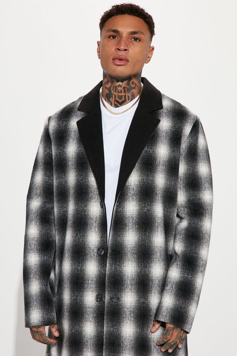 Mens plaid 2025 car coat