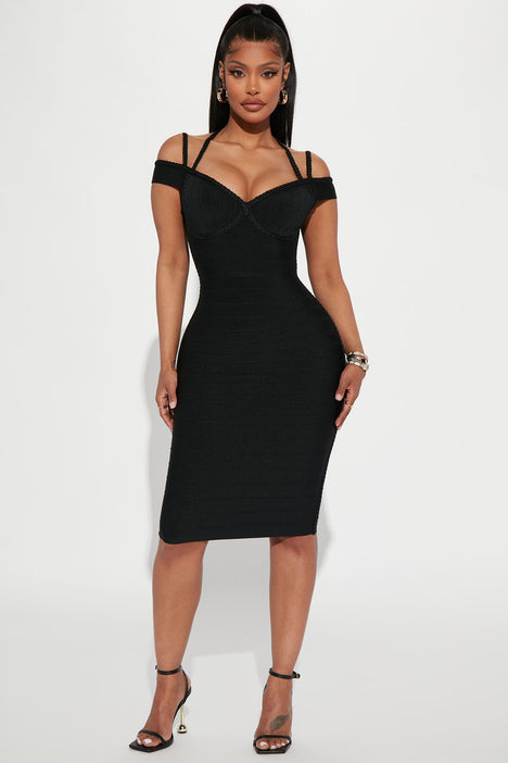 Fashion nova black top bandage dress