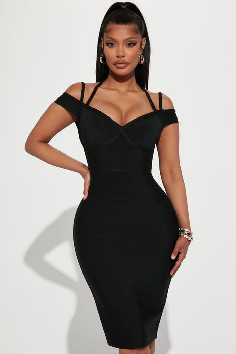 Sarah Bandage Midi Dress Black Fashion Nova Dresses Fashion