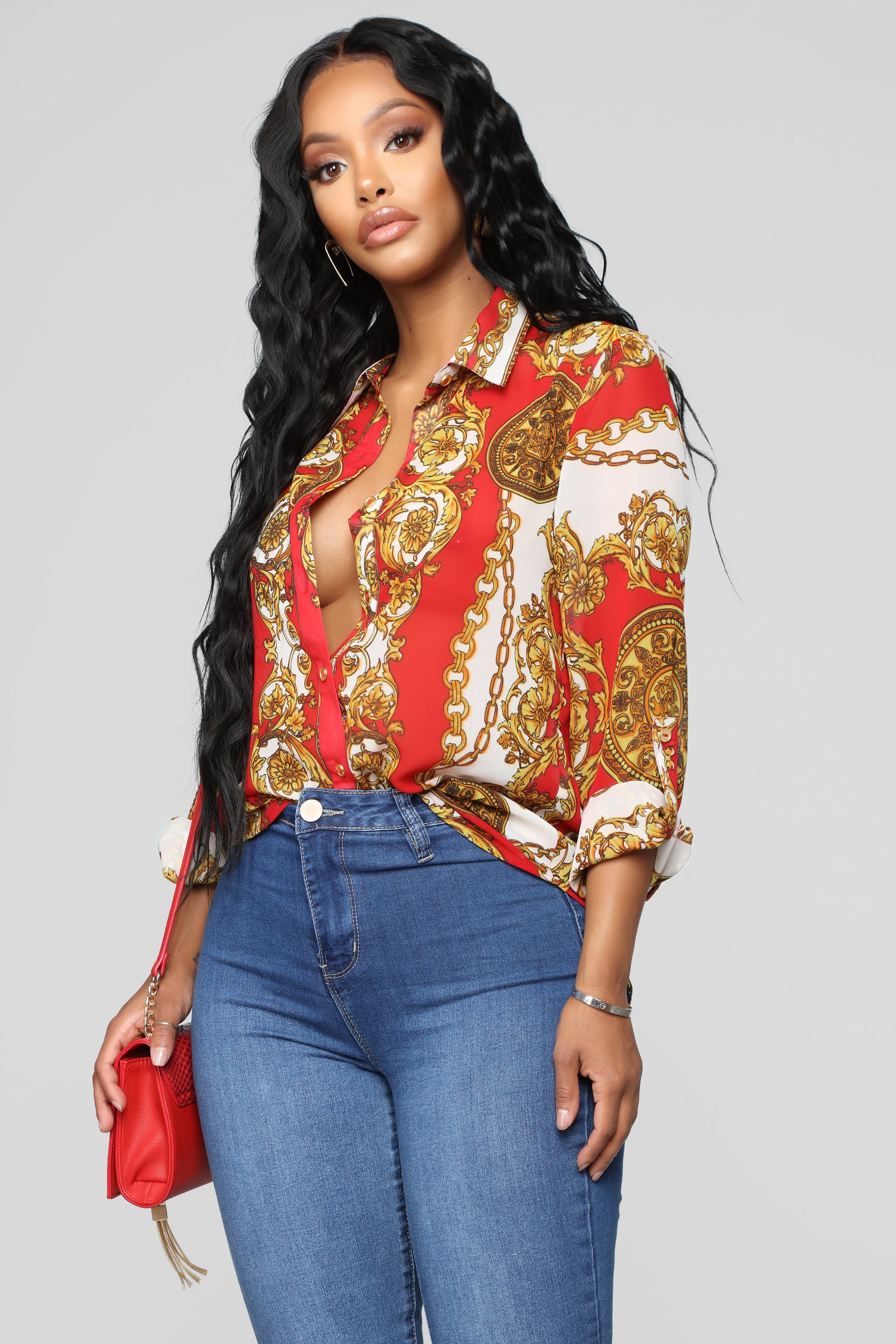 Fashion nova versace shirt Clearance