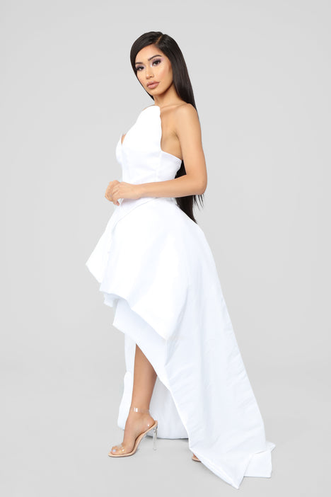 High Klass High Low Gown White