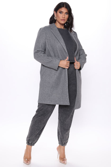 Heather grey shop wool coat