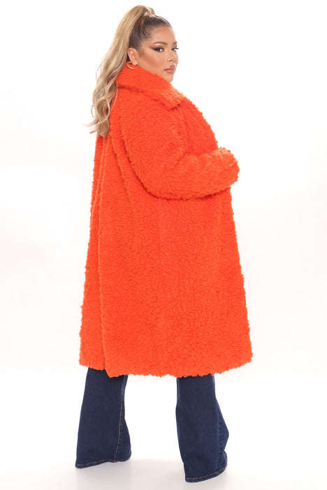 All About Me Fuzzy Coat Orange Fashion Nova Jackets Coats