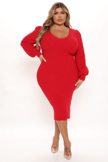 Fashion nova plus hotsell size red dress
