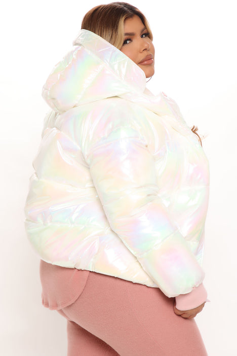 Rainbow bubble sale coat fashion nova
