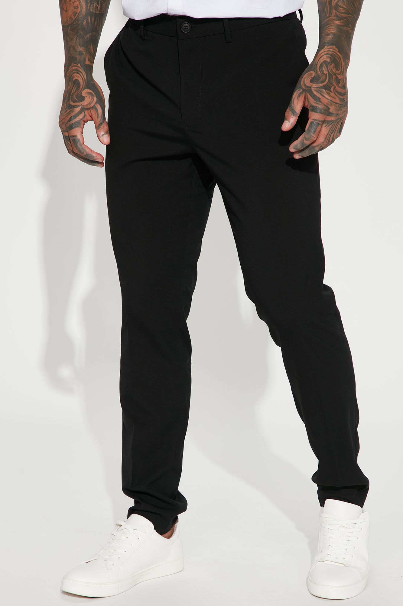 The Modern Stretch Slim Trouser - Black, Fashion Nova, Mens Pants