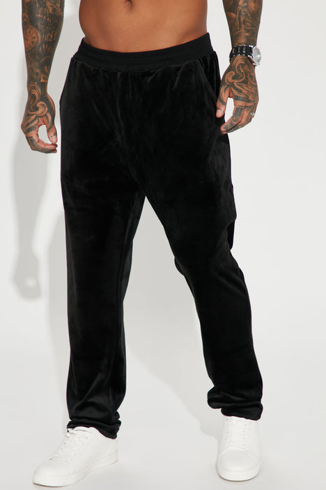 Up All Night Velour Sweatpants Black Fashion Nova Mens Fleece