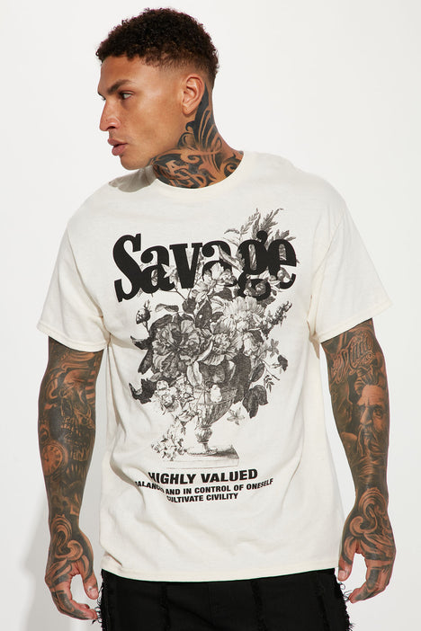 Savage Flora Short Sleeve Tee Cream
