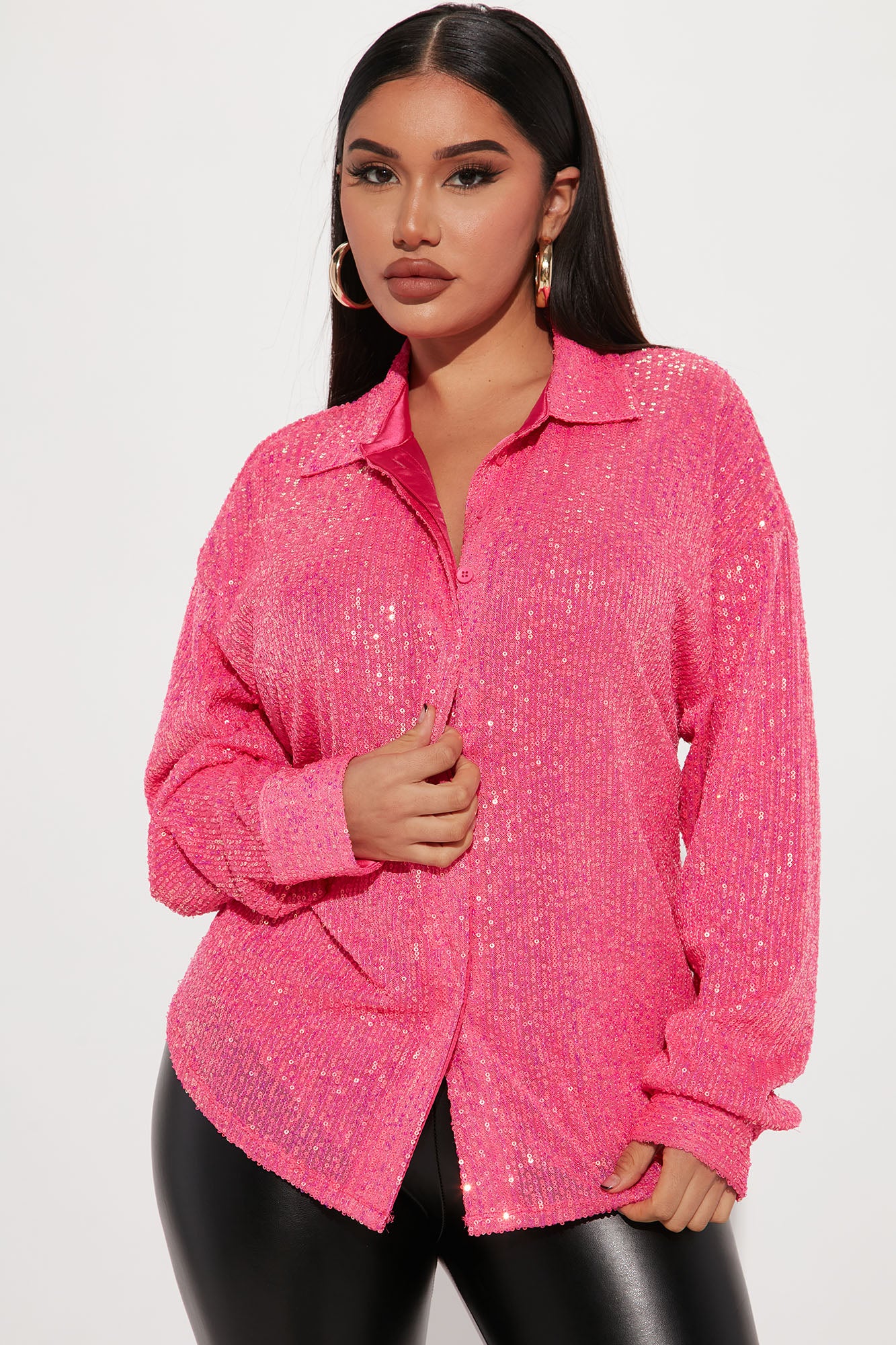 Oversized hot discount pink shirt