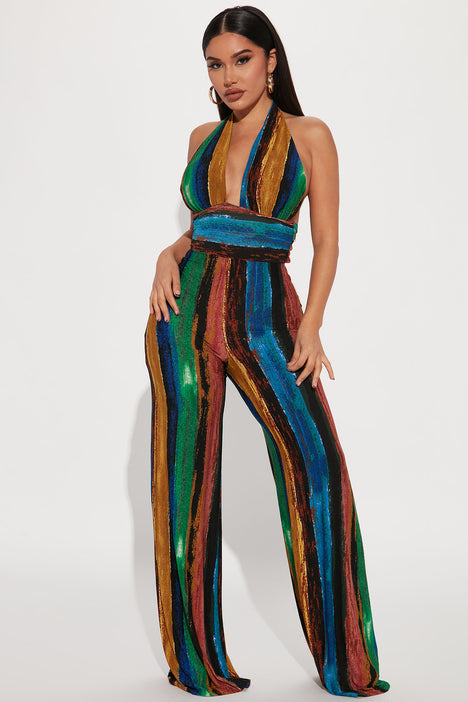 Rainbow jumpsuit hot sale fashion nova