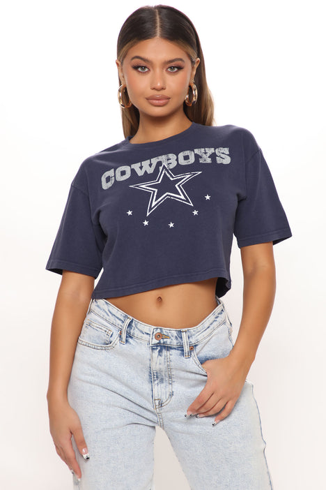 NFL Dallas Cowboys Crop Top - Navy, Fashion Nova, Screens Tops and Bottoms