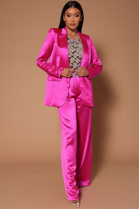 Brittney Satin Blazer Pink Fashion Nova Luxe Fashion Nova