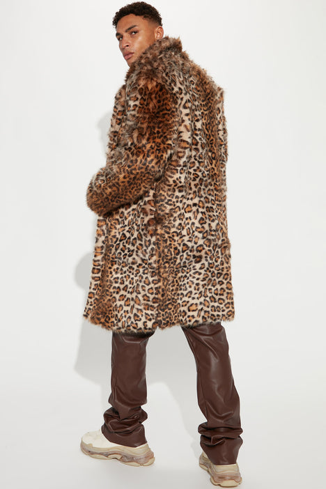 Mens leopard print discount coat