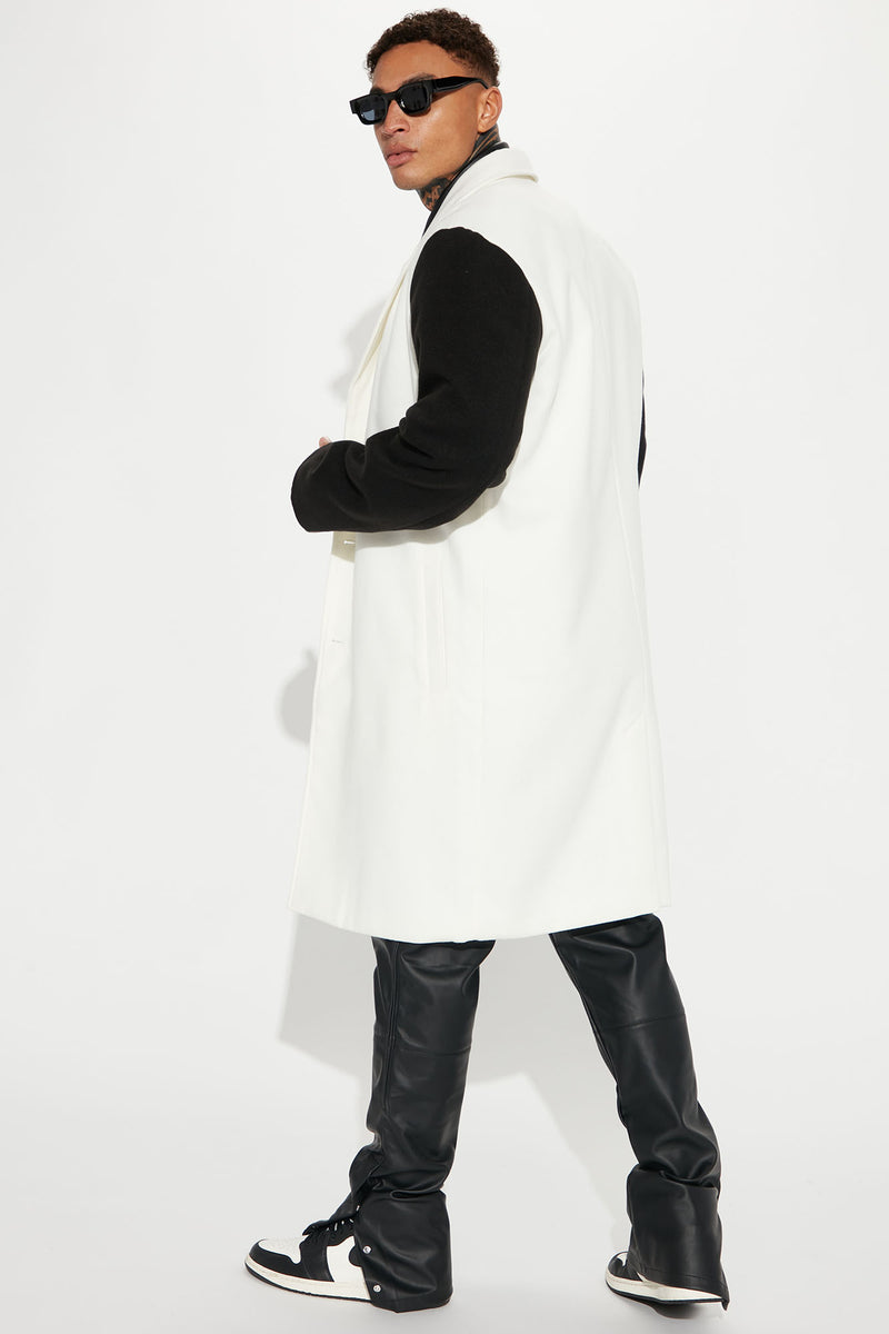 Over The Top Colorblock Long Coat - Black/combo | Fashion Nova, Mens ...