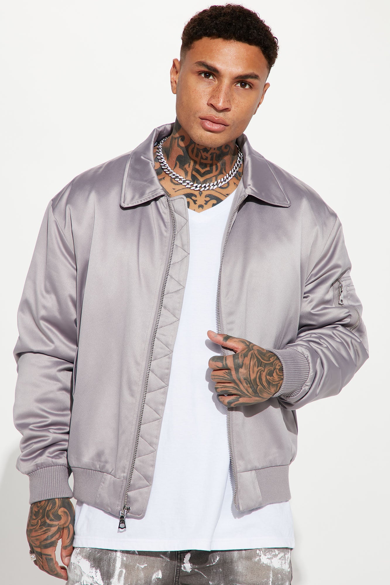 Silver top bomber jacket