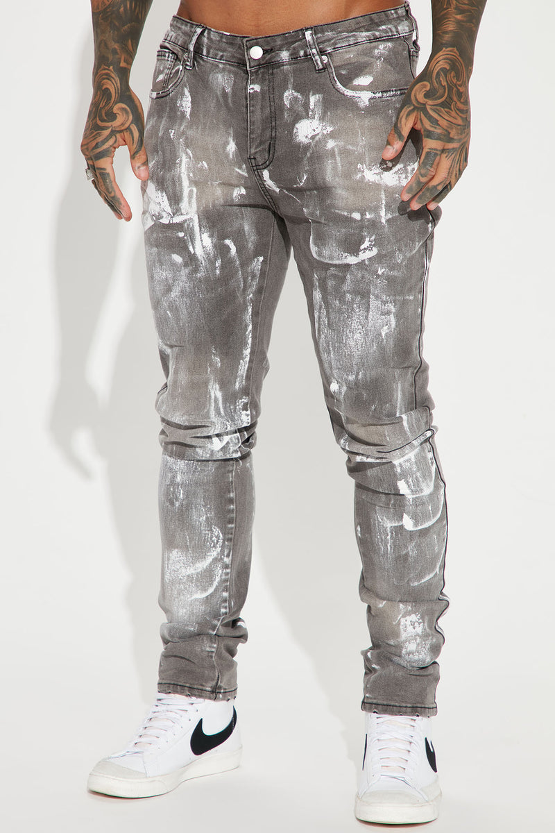Bleach Me Up Stacked Skinny Jeans - Grey/combo | Fashion Nova, Mens ...