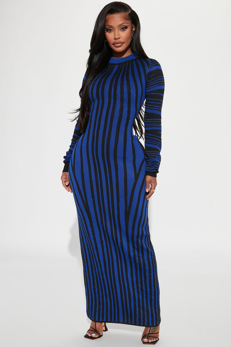 Dazed Sweater Maxi Dress Royal Fashion Nova, Dresses Fashion Nova