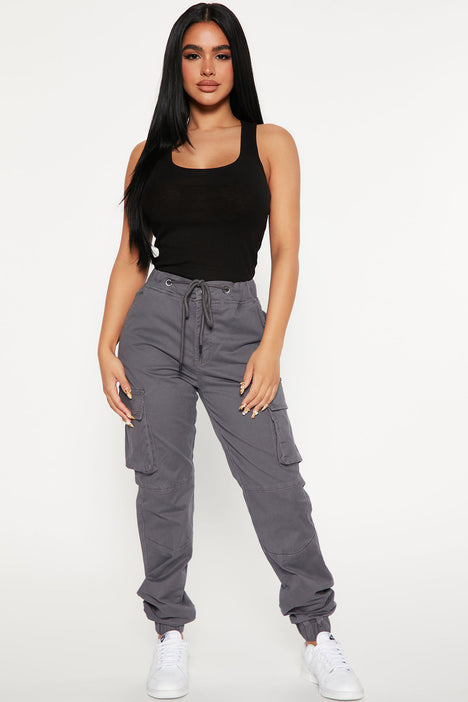 Grey womens cargo pants cheap