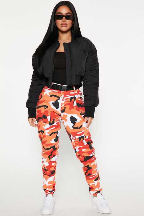 Season Of Color Camo Cargo Pant Orange combo