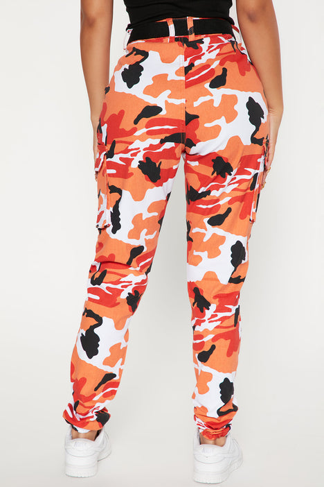 Fashion nova shop orange camo pants