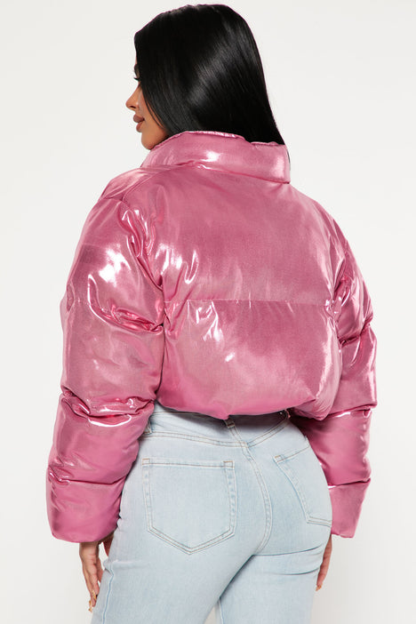 Cause A Scene Cropped Puffer Jacket - Pink, Fashion Nova, Jackets & Coats