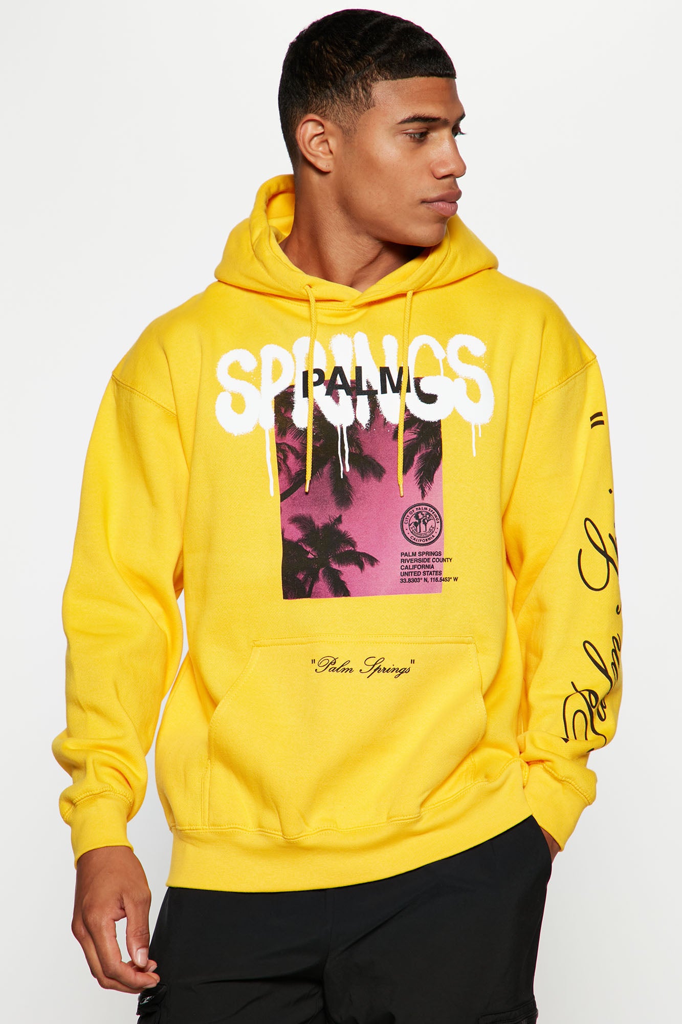 Palm Springs Label Hoodie Gold