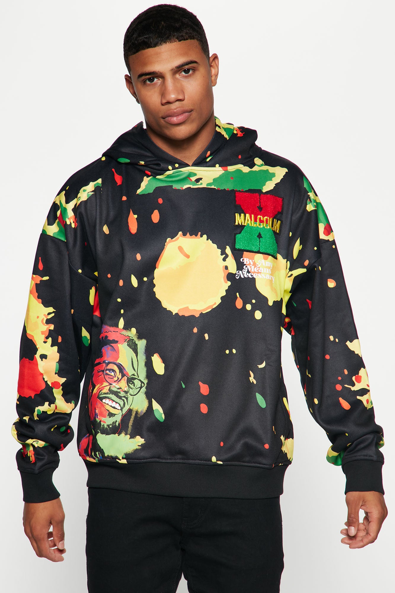 Black paint splatter shop hoodie