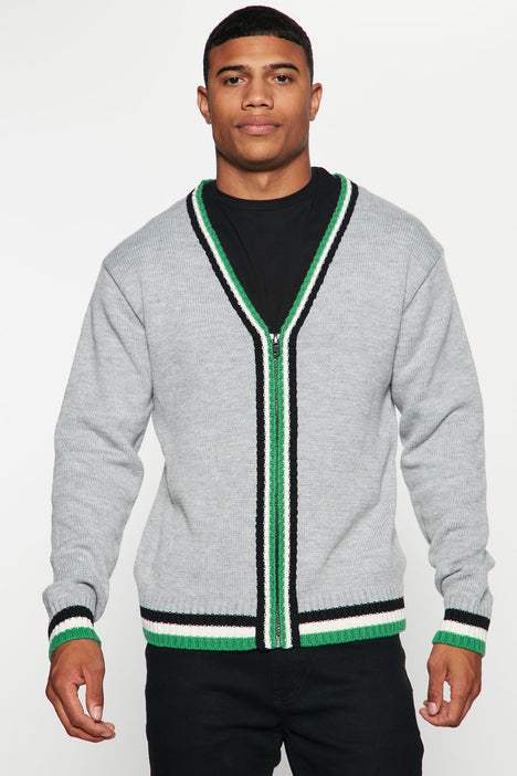 Only One Zip Cardigan Grey combo Fashion Nova Mens Sweaters