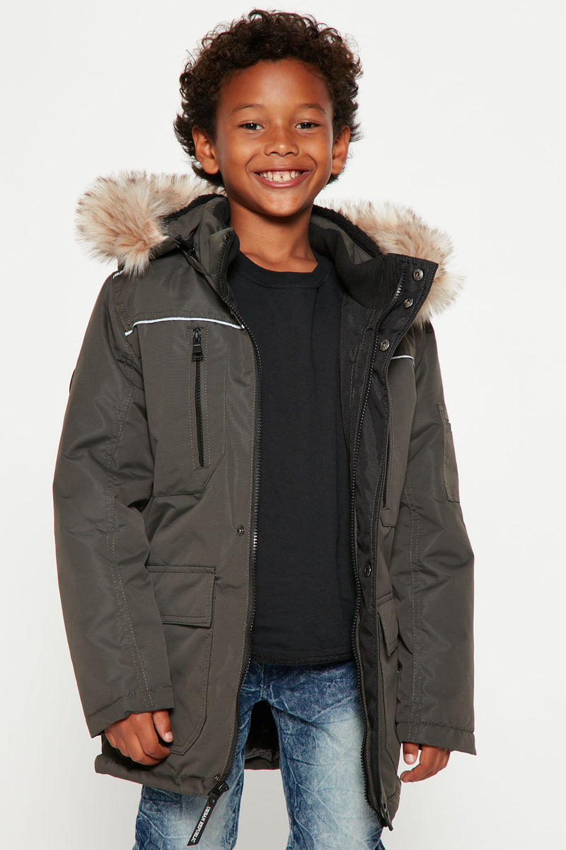 Mini It's Cold Outside Hooded Jacket - Olive | Fashion Nova, Kids ...