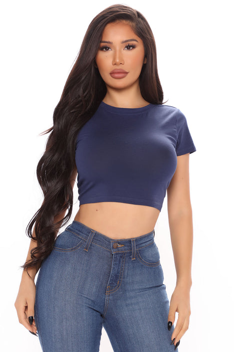Robin Crop Top Navy